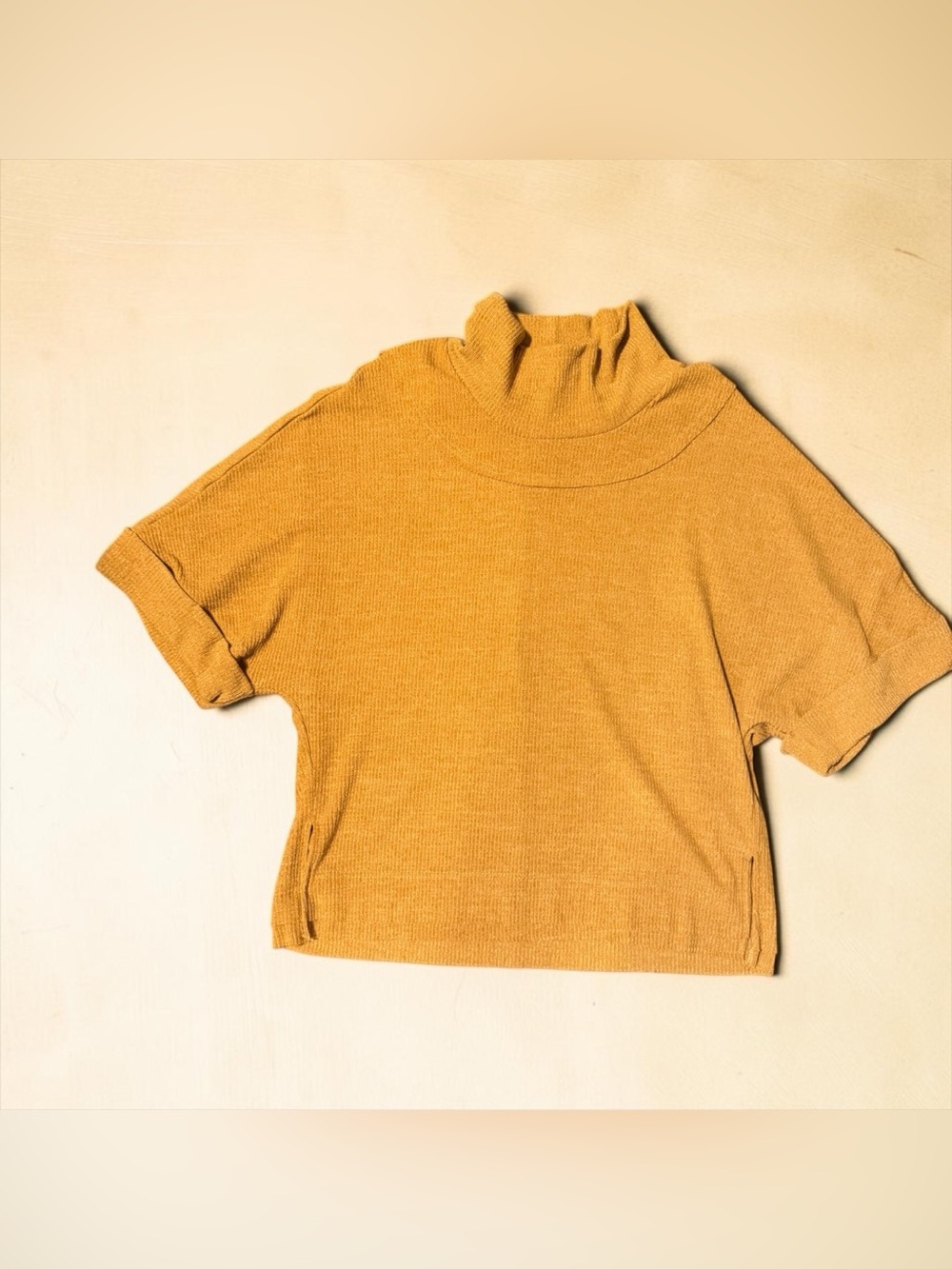 Listicle Mustard Ribbed Knit Top - Picture 3 of 6